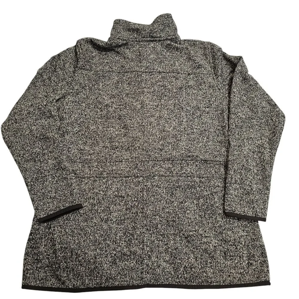 Eddie Bauer Women's Knit Sweater Fleece Lined Jacket Full Zip‎ Heather Green XL
